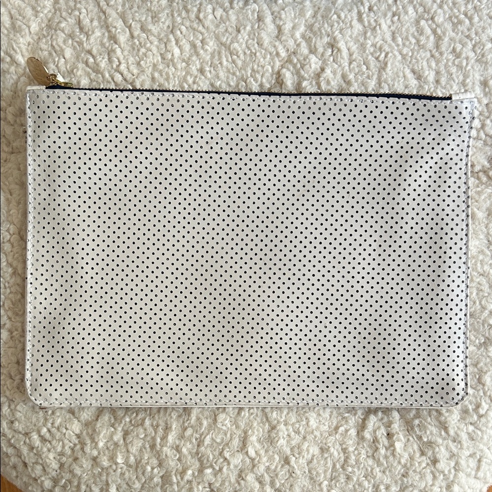 Clare V white perforated Clutch ( no tabs)